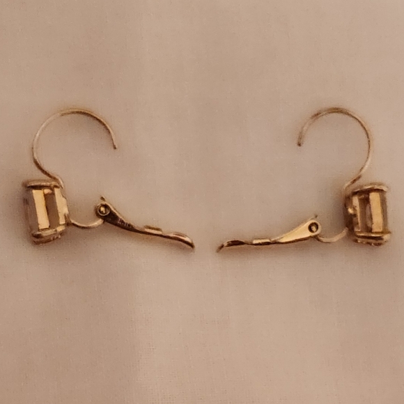 Pink Emerald Cut Hinged Earrings - Picture 6 of 11